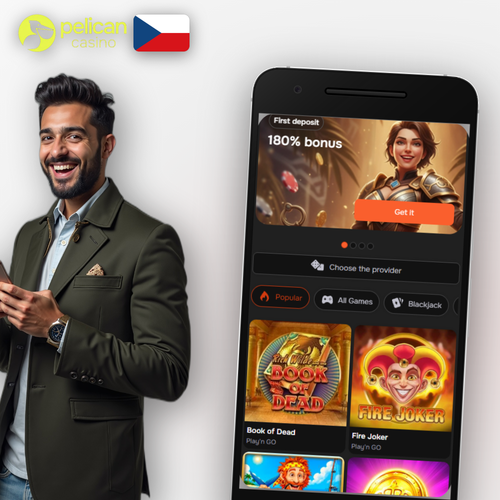 Pelican Casino APK otevřená na úvodní obrazovce moderního smartphonu