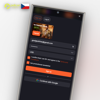 Vytvoření účtu Pelican Casino přes e-mail a heslo – rychlé a bezpečné